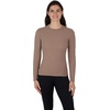 image:image90 Degree by Reflex Womens Long Sleeve Top Contour Sculpt Fitted Crew Workout ShirtLeafless TreeBlack