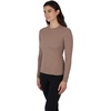 image:image90 Degree by Reflex Womens Long Sleeve Top Contour Sculpt Fitted Crew Workout ShirtLeafless TreeBlack