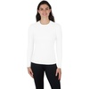 image:image90 Degree by Reflex Womens Long Sleeve Top Contour Sculpt Fitted Crew Workout ShirtWhite DoveBlack