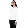image:image90 Degree by Reflex Womens Long Sleeve Top Contour Sculpt Fitted Crew Workout ShirtWhite DoveBlack