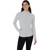 image:imageYogalicious FullZip Lightweight Hooded Running Workout Yoga Lux Jacket with PocketsHeather Light Grey