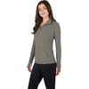 image:imageYogalicious Half Zip Lightweight Workout Long Sleeve Athletic Jacket with Front Pockets and ThumbholesMulled Basil