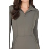 image:imageYogalicious Half Zip Lightweight Workout Long Sleeve Athletic Jacket with Front Pockets and ThumbholesMulled Basil