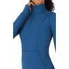image:imageYogalicious Half Zip Lightweight Workout Long Sleeve Athletic Jacket with Front Pockets and ThumbholesOcean Indigo