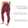 image:imageYogalicious High Waist Ankle Legging Squat Proof Criss Cross VBack PantRouge Blush