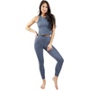 image:imageYogalicious High Waist Ultra Soft 78 Ankle Length Leggings with Pockets for WomenCelestial Navy Nude Tech Elastic Free W Pocket