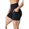 image:imageYogalicious Womens 5 7 High Waisted Biker Shorts Squat Proof Workout Yoga Short 2 PackBlack WPocket  Black No Pocket 5