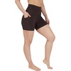 image:imageYogalicious Womens 5 7 High Waisted Biker Shorts Squat Proof Workout Yoga Short 2 PackChocolatetorte WPocket  Black No Pocket 5