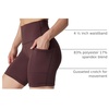 image:imageYogalicious Womens 5 7 High Waisted Biker Shorts Squat Proof Workout Yoga Short 2 PackCocoa WPocket  Black No Pocket 7