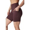 image:imageYogalicious Womens 5 7 High Waisted Biker Shorts Squat Proof Workout Yoga Short 2 PackCocoa WPocket  Black No Pocket 7