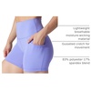 image:imageYogalicious Womens 5 7 High Waisted Biker Shorts Squat Proof Workout Yoga Short 2 PackDeep Periwinkle W Pocket  Black No Pocket 5