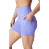 image:imageYogalicious Womens 5 7 High Waisted Biker Shorts Squat Proof Workout Yoga Short 2 PackDeep Periwinkle W Pocket  Black No Pocket 5