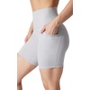 image:imageYogalicious Womens 5 7 High Waisted Biker Shorts Squat Proof Workout Yoga Short 2 PackHtr Grey WPocket  Black No Pocket 7