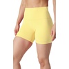 image:imageYogalicious Womens 5 7 High Waisted Biker Shorts Squat Proof Workout Yoga Short 2 PackLemon DropHtrgrey 5 Elastic Free