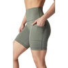 image:imageYogalicious Womens 5 7 High Waisted Biker Shorts Squat Proof Workout Yoga Short 2 PackMulledbasil WPocket  Black No Pocket 7