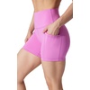 image:imageYogalicious Womens 5 7 High Waisted Biker Shorts Squat Proof Workout Yoga Short 2 PackSpringcrocus WPocket  Black No Pocket 5