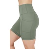 image:imageYogalicious Womens High Waisted Biker Shorts Workout Running Spandex Yoga Shorts 35 5 7 9Deep Lichen Green 7