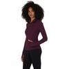 image:imageYogalicious Womens Ultra Soft Lightweight Full Zip Yoga Jacket with PocketsCabernet Nude Tech