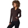 image:imageYogalicious Womens Ultra Soft Lightweight Full Zip Yoga Jacket with PocketsChocolate Mousse Lux