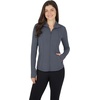 image:imageYogalicious Womens Ultra Soft Lightweight Full Zip Yoga Jacket with PocketsHeather Charcoal Nude Tech