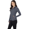 image:imageYogalicious Womens Ultra Soft Lightweight Full Zip Yoga Jacket with PocketsHeather Charcoal Nude Tech