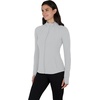 image:imageYogalicious Womens Ultra Soft Lightweight Full Zip Yoga Jacket with PocketsHeather Light Grey Nude Tech