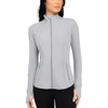 image:imageYogalicious Womens Ultra Soft Lightweight Full Zip Yoga Jacket with PocketsSleet Nude Tech