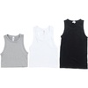 image:image90 Degree By Reflex 3Pack Seamless Ribbed Tank Tops for Women  Short Length Mid Length and Full Length Tank VarietiesWhiteHtrgreyBlack