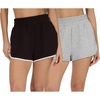 image:image90 Degree By Reflex Ultra Soft Tulip Hem Short 2 Pack Lounge Relaxed Fit Active Pocket Shorts for WomenChocolate Torte  Heather Grey