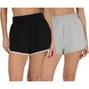 image:image90 Degree By Reflex Ultra Soft Tulip Hem Short 2 Pack Lounge Relaxed Fit Active Pocket Shorts for WomenHeather Grey  Black