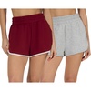 image:image90 Degree By Reflex Ultra Soft Tulip Hem Short 2 Pack Lounge Relaxed Fit Active Pocket Shorts for WomenTibetan Red  Heather Grey