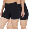 image:image90 Degree By Reflex Womens High Waisted Biker Shorts Ribbed Workout Yoga Running Tummy Control Spandex ShortBlack 2 Pack 5