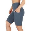 image:image90 Degree By Reflex Womens High Waisted Biker Shorts with Side Pockets Workout Shorts 5 7 9Slate Night 9
