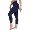 image:image90 Degree By Reflex Womens High Waisted Capri Legging Side Pocket Squat Proof Gym Workout Yoga PantDark Navy