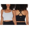 image:image90 Degree By Reflex Womens Seamless Cami Longline Bra  Round Neck Workout Racerback Tank Top2pk  Heather Grey  Black