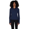 image:imageYogalicious Half Zip Lightweight Workout Long Sleeve Athletic Jacket with Front Pockets and ThumbholesDark Navy