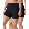 image:imageYogalicious Womens 5 7 High Waisted Biker Shorts Squat Proof Workout Yoga Short 2 PackBlack WPocket  Black No Pocket 5