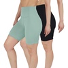 image:imageYogalicious Womens 5 7 High Waisted Biker Shorts Squat Proof Workout Yoga Short 2 PackGreenmilieuBlack 7