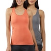 image:imageYogalicious Womens Lightweight Tank Top Soft Racerback Workout Yoga Sleeveless Quick Dry TopCopper IronHtr Charcoal