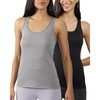 image:imageYogalicious Womens Lightweight Tank Top Soft Racerback Workout Yoga Sleeveless Quick Dry TopHtr GreyBlack