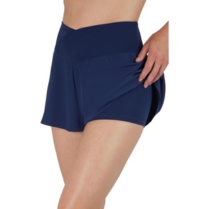 image:image90 Degree By Reflex Crossover Waist Flowy Skort with Built in ShortsNaval Academy