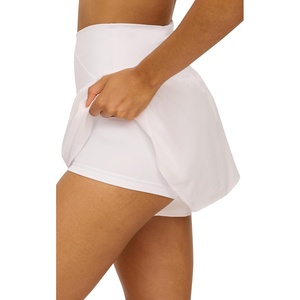 image:image90 Degree By Reflex Crossover Waist Flowy Skort with Built in ShortsWhite