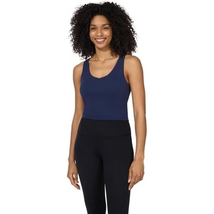 image:image90 Degree By Reflex Everyday Cloud Support Crop Tank with Builtin BraNaval Blue