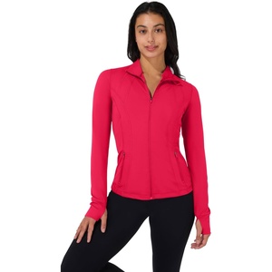 image:image90 Degree By Reflex Full Zip Running Track Jacket Lightweight Athletic Slim Fit Jacket with ThumbholesCherry Bomb