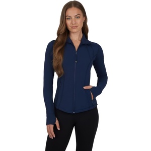 image:image90 Degree By Reflex Full Zip Running Track Jacket Lightweight Athletic Slim Fit Jacket with ThumbholesDark Navy