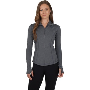 image:image90 Degree By Reflex Full Zip Running Track Jacket Lightweight Athletic Slim Fit Jacket with ThumbholesHeather Charcoal