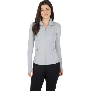 image:image90 Degree By Reflex Full Zip Running Track Jacket Lightweight Athletic Slim Fit Jacket with ThumbholesHeather Grey