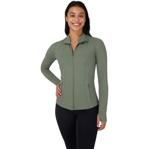 image:image90 Degree By Reflex Full Zip Running Track Jacket Lightweight Athletic Slim Fit Jacket with ThumbholesMountain Sage