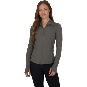 image:image90 Degree By Reflex Full Zip Running Track Jacket Lightweight Athletic Slim Fit Jacket with ThumbholesMulled Basil Fleece Lined