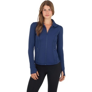 image:image90 Degree By Reflex Full Zip Running Track Jacket Lightweight Athletic Slim Fit Jacket with ThumbholesNaval Blue